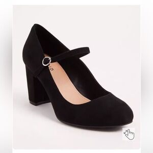 Torrid Black Suede Mary Jane Heels